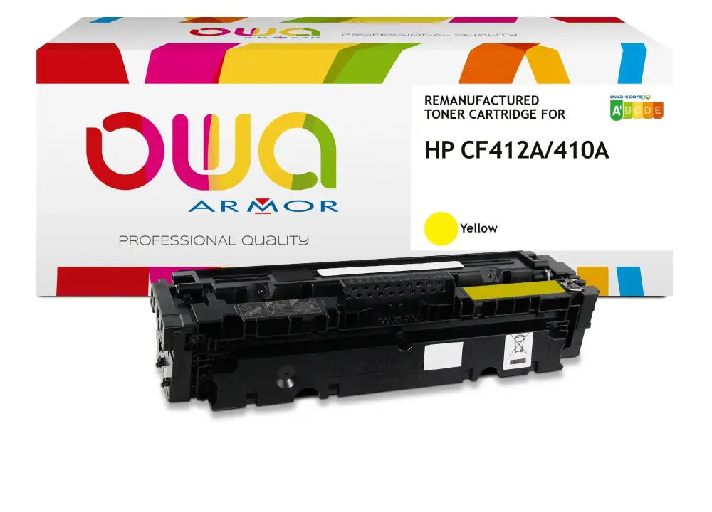 HP CF412A - Cartouche laser compatible - Jaune - Toner remanufacturé OWA