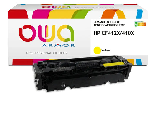 HP CF412X - Cartouche laser compatible - haute capacité - Jaune - Toner remanufacturé OWA