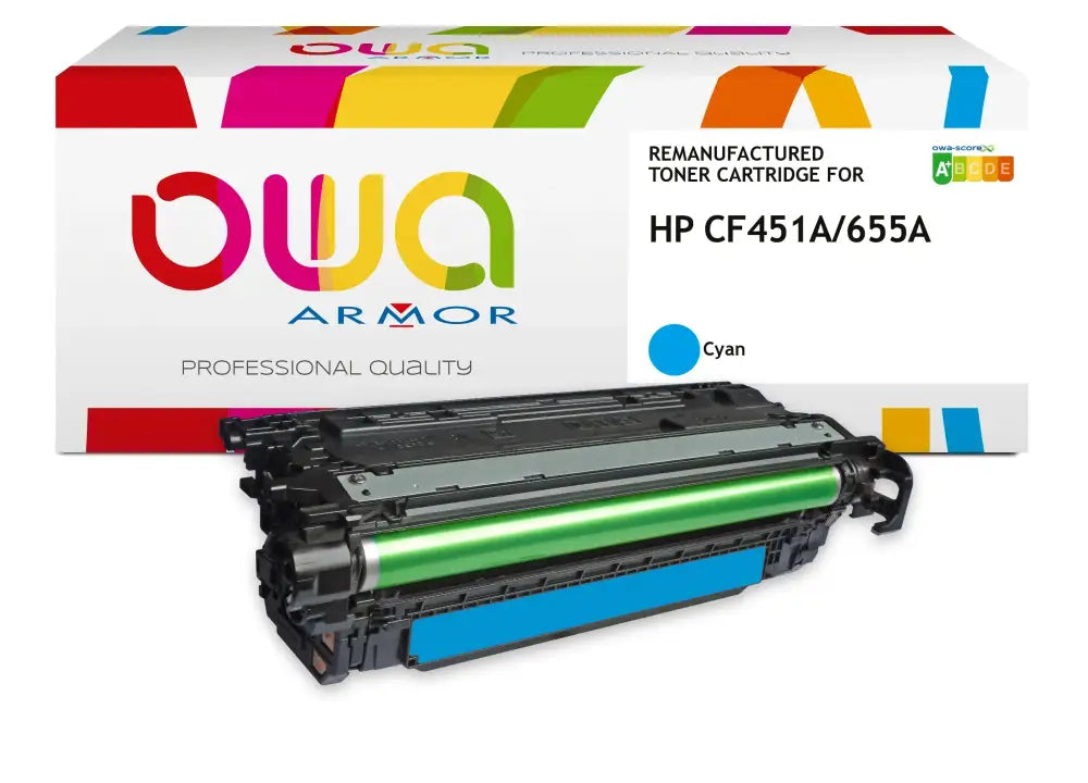 HP CF451A - Cartouche laser compatible - Cyan - Toner remanufacturé OWA