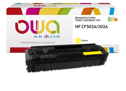 HP CF502A - Cartouche laser compatible - Jaune - Toner remanufacturé OWA
