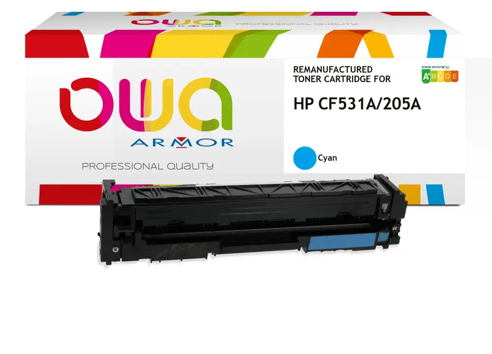 HP CF531A - Cartouche laser compatible - Cyan - Toner remanufacturé OWA