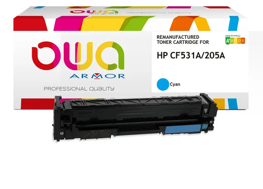 HP CF531A - Cartouche laser compatible - Cyan - Toner remanufacturé OWA