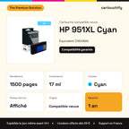 HP 951XL Cartouche Cyan compatible équivalent à CN046AE : caractéristiques