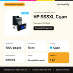 HP 933XL Cartouche Cyan compatible équivalent à CN054AE : caractéristiques
