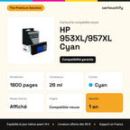 HP 953XL/957XL Cartouche Réservoir Cyan compatible : caractéristiques