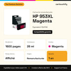 HP 953XL Cartouche Magenta remanufacturé équivalent à F6U17AE : caractéristiques