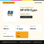 HP H70 Cartouche Cyan compatible équivalent à C9452A : caractéristiques