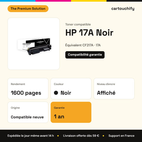 HP 17A Toner Noir compatible équivalent à CF217A : caractéristiques