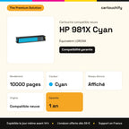 HP 981X Cartouche Cyan compatible équivalent à L0R09A : caractéristiques