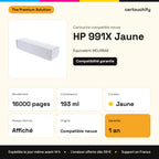 HP 991X Cartouche Jaune compatible équivalent à M0J98AE : caractéristiques
