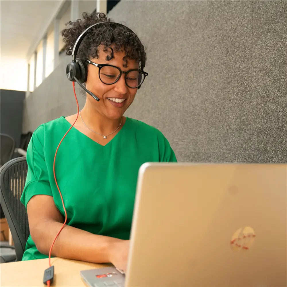 HP Poly Blackwire 8225 Casque stéréo USB-C + Adaptateur USB-C/A Noir(e) (8X223AA) - audio