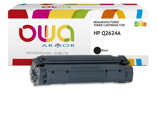 HP Q2624A - Cartouche laser compatible - Noir - Toner remanufacturé OWA