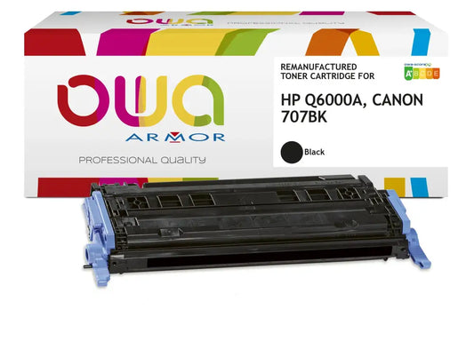 HP Q6000A CANON 707BK - Cartouche laser compatible - Noir - Toner remanufacturé OWA