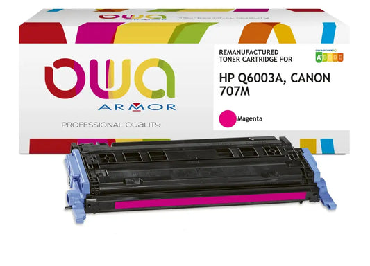 HP Q6003A CANON 707M - Cartouche laser compatible - Magenta - Toner remanufacturé OWA
