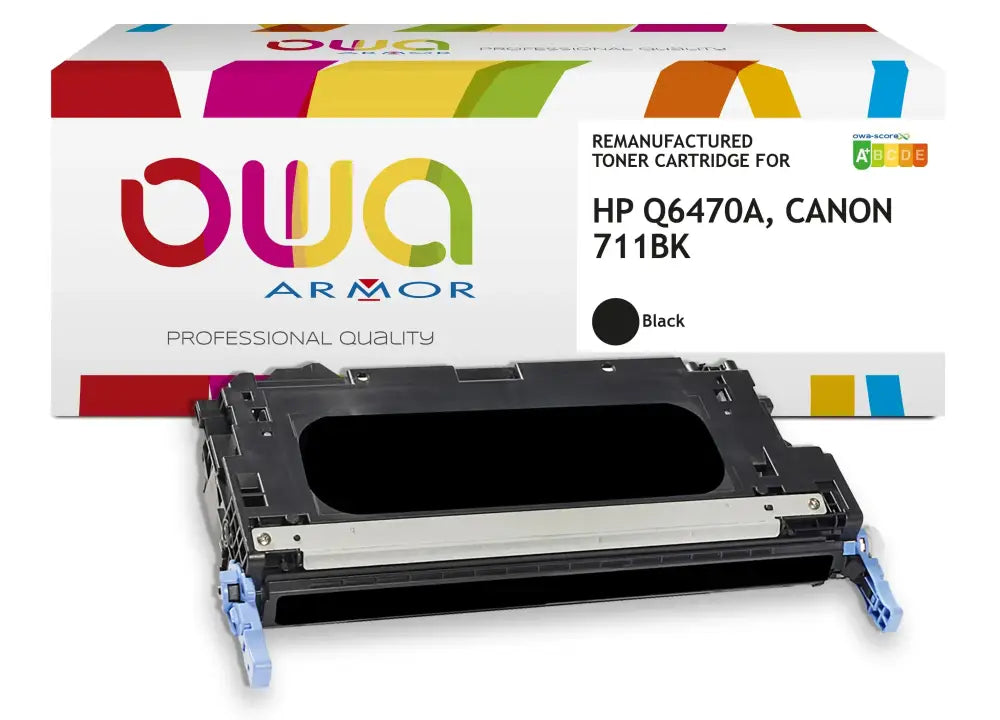 HP Q6470A CANON 711BK - Cartouche laser compatible - Noir - Toner remanufacturé OWA