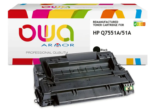 HP Q7551A - Cartouche laser compatible - Noir - Toner remanufacturé OWA