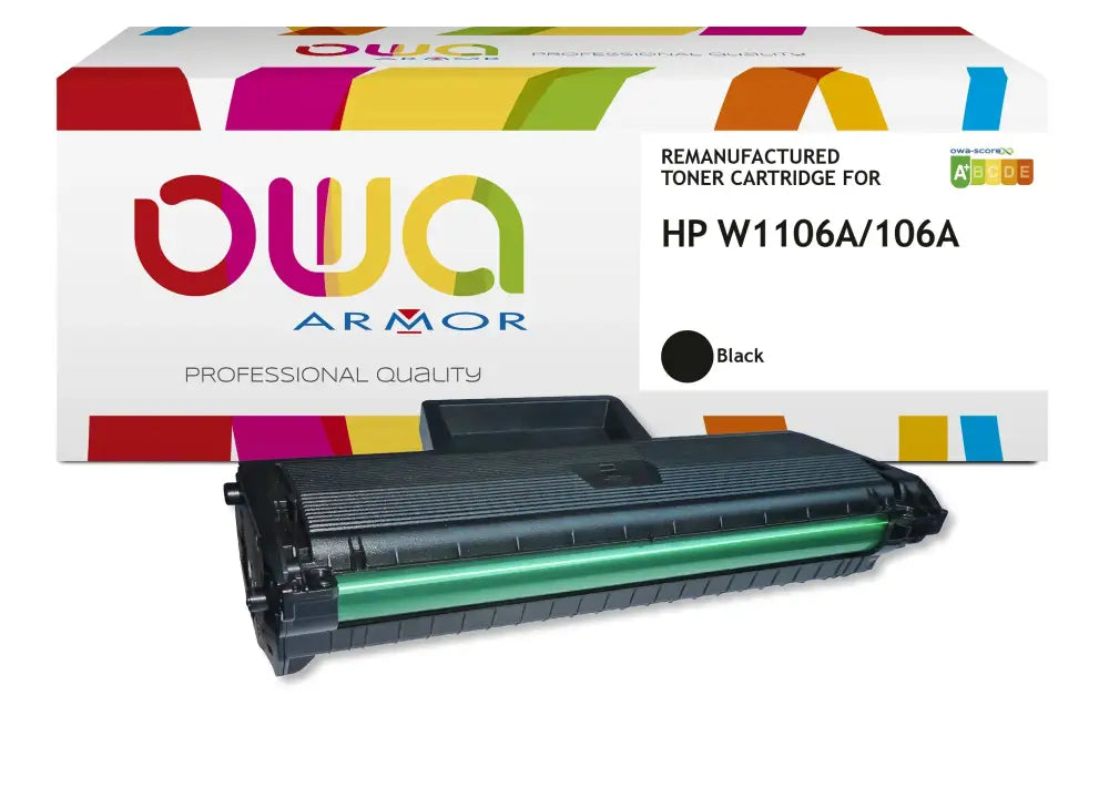 HP W1106A - Cartouche laser compatible - Noir - Toner remanufacturé OWA