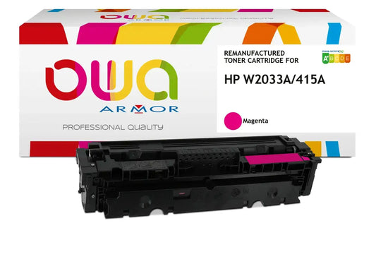 HP W2033A - Cartouche laser compatible - Magenta - Toner remanufacturé OWA