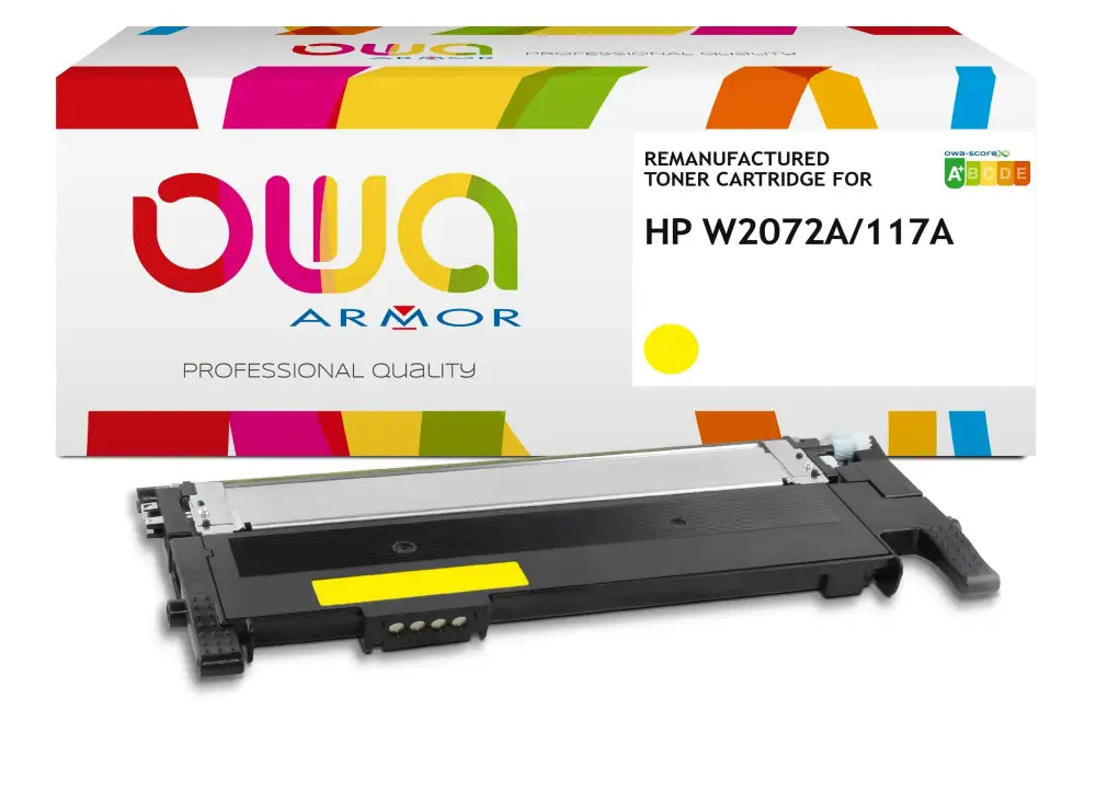 HP W2072A - Cartouche laser compatible - Jaune - Toner remanufacturé OWA