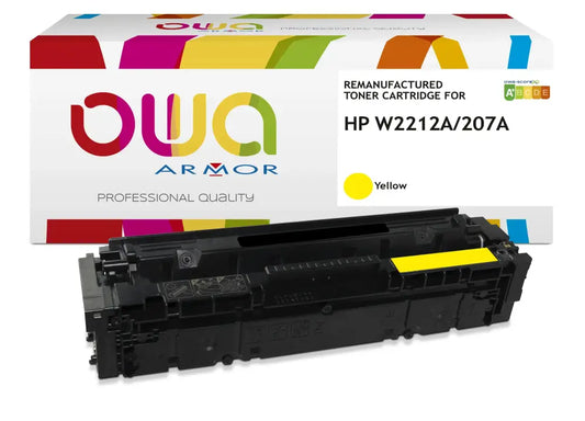 HP W2212A - Cartouche laser compatible - Jaune - Toner remanufacturé OWA