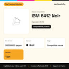 IBM 6412 Ruban Noir compatible équivalent à I6412 : caractéristiques