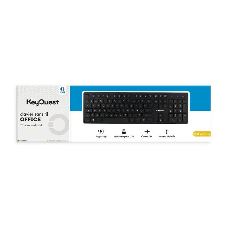Key Ouest Clavier Office Sans Fil Noir - KeyOuest
