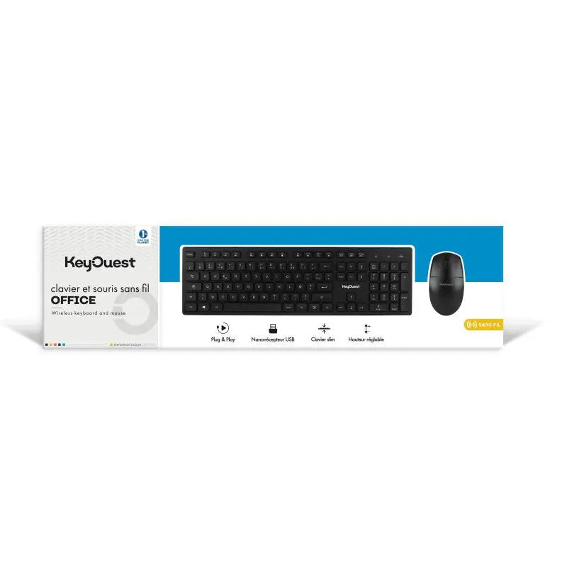 Key Ouest Clavier + Souris Sans Fil Office Noir - KeyOuest