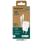 Kit Chargeur Secteur eKOgreen recyclé GaN 30W + USB-C/Light - Blanc
