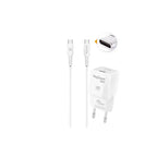 Kit Chargeur Secteur eKOgreen recyclé GaN 30W + USB-C/USB-C - Blanc