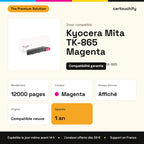 Kyocera Mita TK-865 Toner Magenta compatible équivalent à 1T02JZBEU0 : caractéristiques