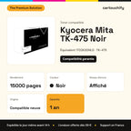 Kyocera Mita TK-475 Toner Noir compatible équivalent à 1T02K30NL0 : caractéristiques
