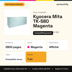 Kyocera Mita TK-580 Toner Magenta compatible équivalent à 1T02KTBNL0 : caractéristiques