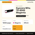 Kyocera Mita TK-8345 Toner Magenta compatible équivalent à 1T02L7BNL1 : caractéristiques