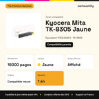 Kyocera Mita TK-8305 Toner Jaune compatible équivalent à 1T02LKANL0 : caractéristiques