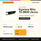 Kyocera Mita TK-8800 Toner Jaune compatible équivalent à 1T02RRANL0, TK8800Y : caractéristiques