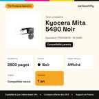 Kyocera Mita 5490 Toner Noir compatible équivalent à 1T02YJ0UT0, TK-5490 : caractéristiques