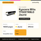 Kyocera Mita 1T02Z7ANL0 Toner Jaune compatible : caractéristiques