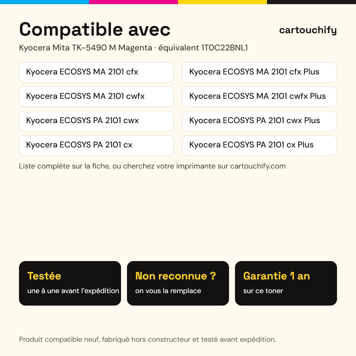 Imprimantes compatibles avec Kyocera Mita TK-5490 M Toner Magenta compatible équivalent à 1T0C22BNL1 · Premier Prix