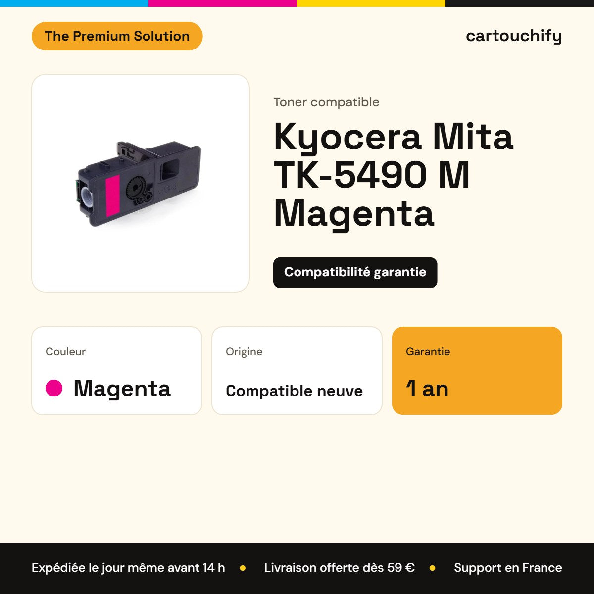 Kyocera Mita TK-5490 M Toner Magenta compatible équivalent à 1T0C22BNL1 · Premier Prix : caractéristiques