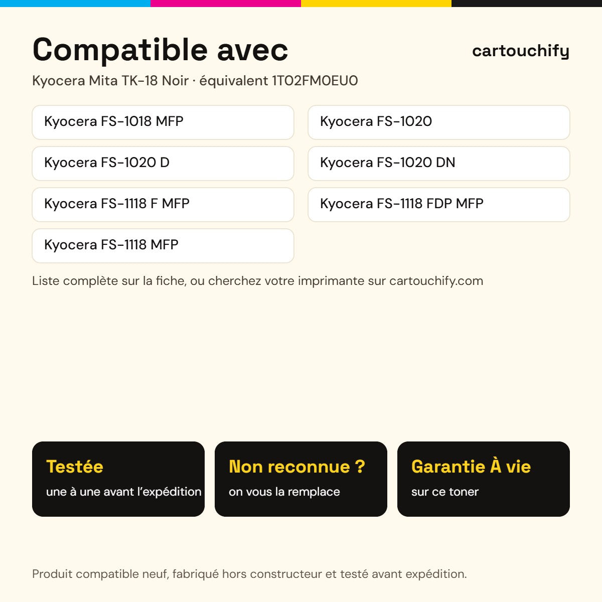Imprimantes compatibles avec Kyocera Mita TK-18 Toner Noir compatible équivalent à 1T02FM0EU0 · Switch