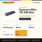 Kyocera Mita TK-435 Toner Noir compatible équivalent à 1T02KH0NL0 : caractéristiques