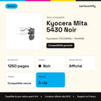 Kyocera Mita 5430 Toner Noir compatible équivalent à 1T0C0A0NL1, TK5430K · Switch : caractéristiques