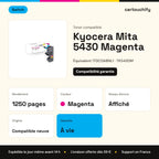Kyocera Mita 5430 Toner Magenta compatible équivalent à 1T0C0ABNL1, TK5430M · Switch : caractéristiques