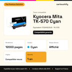 Kyocera Mita TK-570 Toner Cyan compatible équivalent à 1T02HGCEU0 : caractéristiques