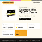 Kyocera Mita TK-570 Toner Jaune compatible équivalent à 1T02HGAEU0 : caractéristiques