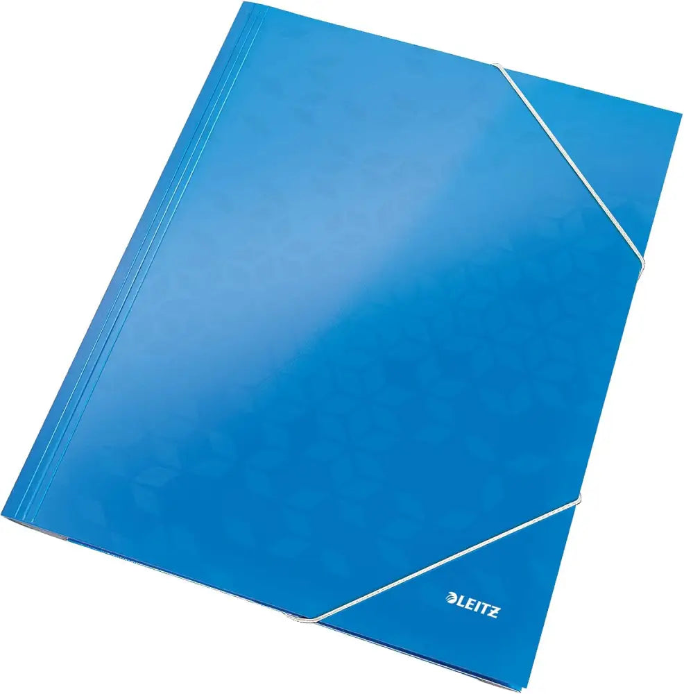 LEITZ Chemise à élastique WOW A4 carton bleu métallique - Chemises & trieurs