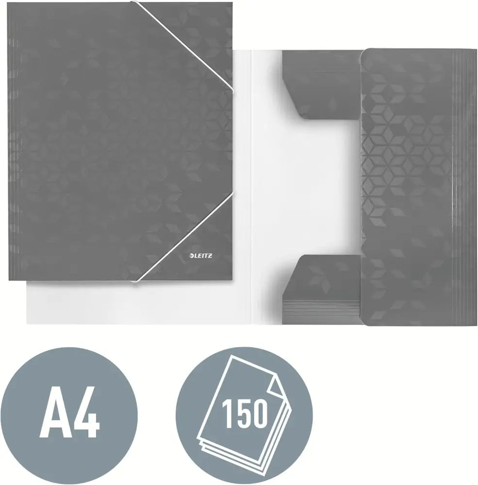 LEITZ Chemise à élastique WOW A4 carton noir - Chemises & trieurs