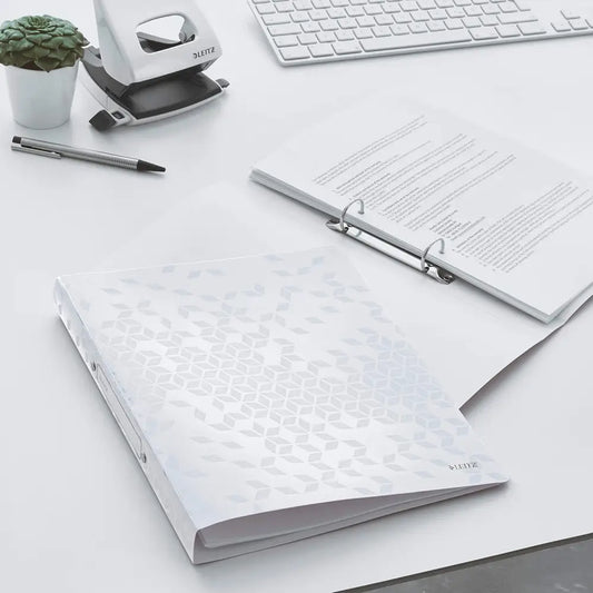 LEITZ Classeur à anneaux WOW A4 PP 2 blanc - Classeurs