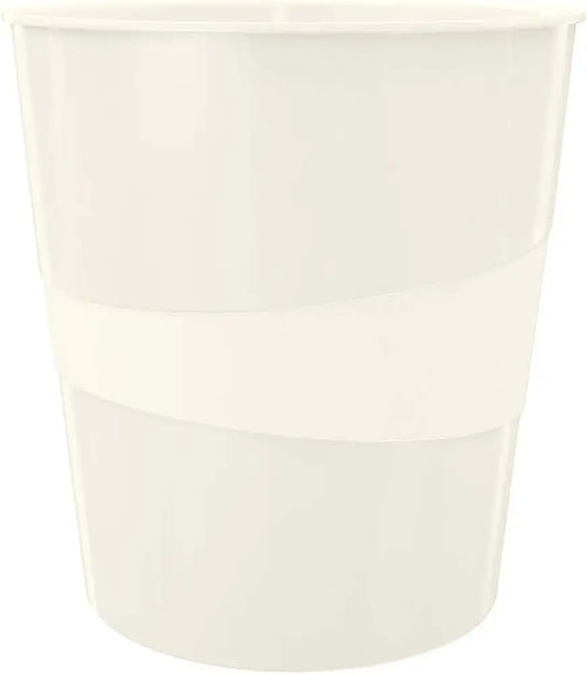 LEITZ Corbeille à papier WOW en plastique 15 litres blanc - Corbeilles