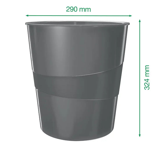 LEITZ Corbeille à papier WOW en plastique 15 litres blanc - Corbeilles